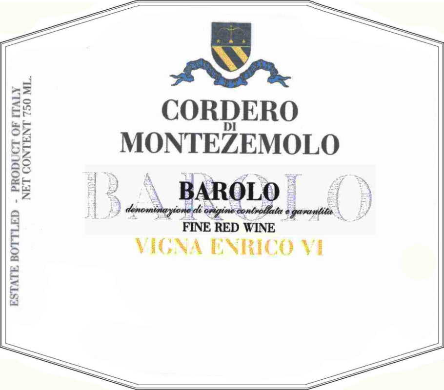 Cordero di Montezemolo Barolo Enrico VI 2000 Front Label