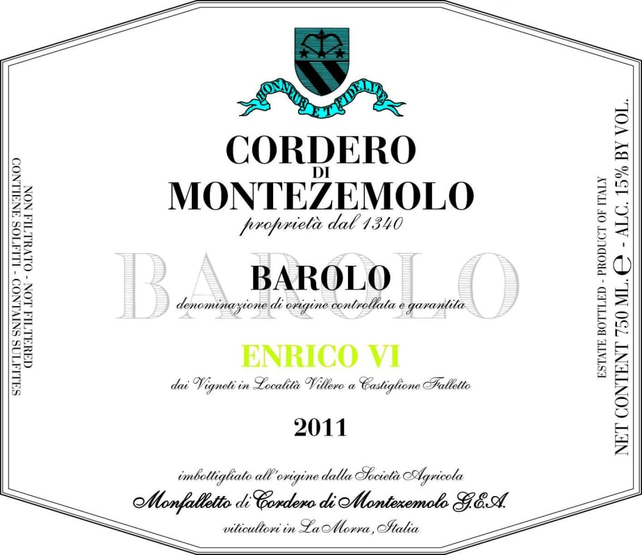 Cordero di Montezemolo Barolo Enrico VI 2011 Front Label