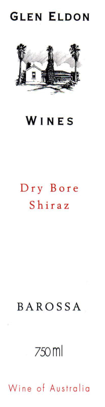 Glen Eldon Dry Bore Shiraz 2013 Front Label