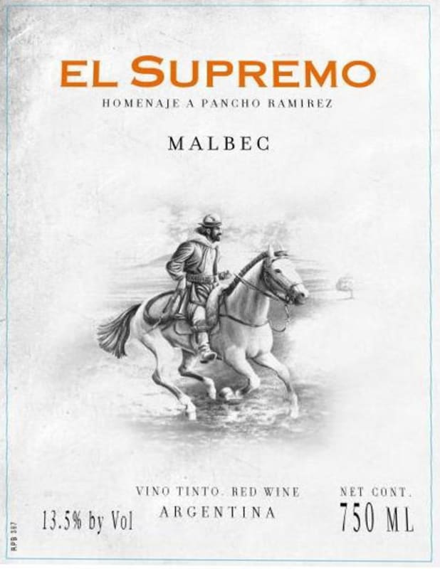 RPB Wines El Supremo Malbec 2014 Front Label
