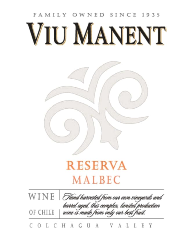 Viu Manent Reserva Malbec 2011 Front Label