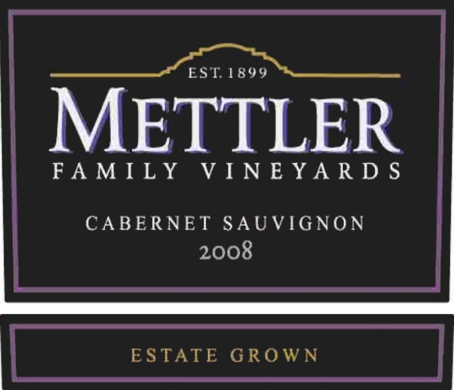 Mettler Family Vineyards Cabernet Sauvignon 2008 Front Label