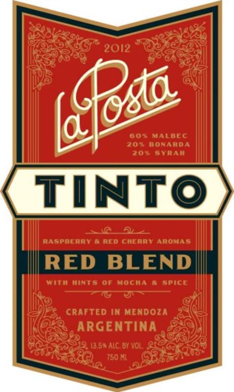 La Posta Cocina Tinto 2012 Front Label