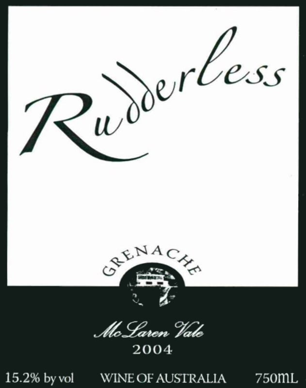 Rudderless Wines Grenache 2004 Front Label