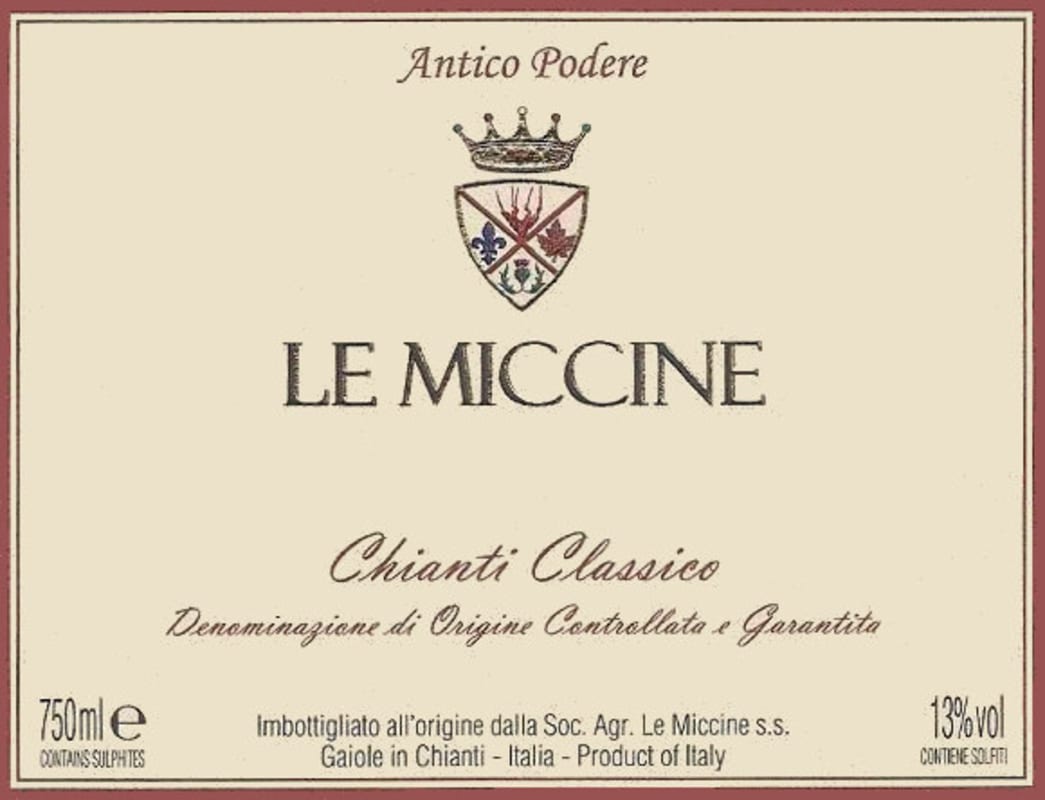 Le Miccine Chianti Classico 2011 Front Label