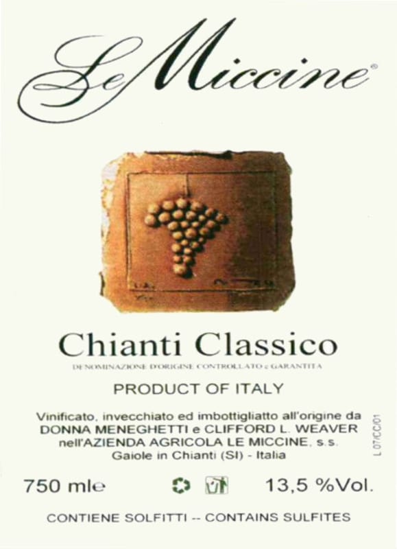 Le Miccine Chianti Classico 2009 Front Label