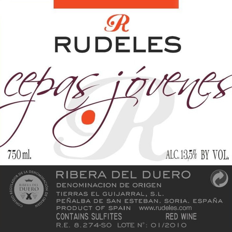Rudeles Cepas Jovenes 2013 Front Label