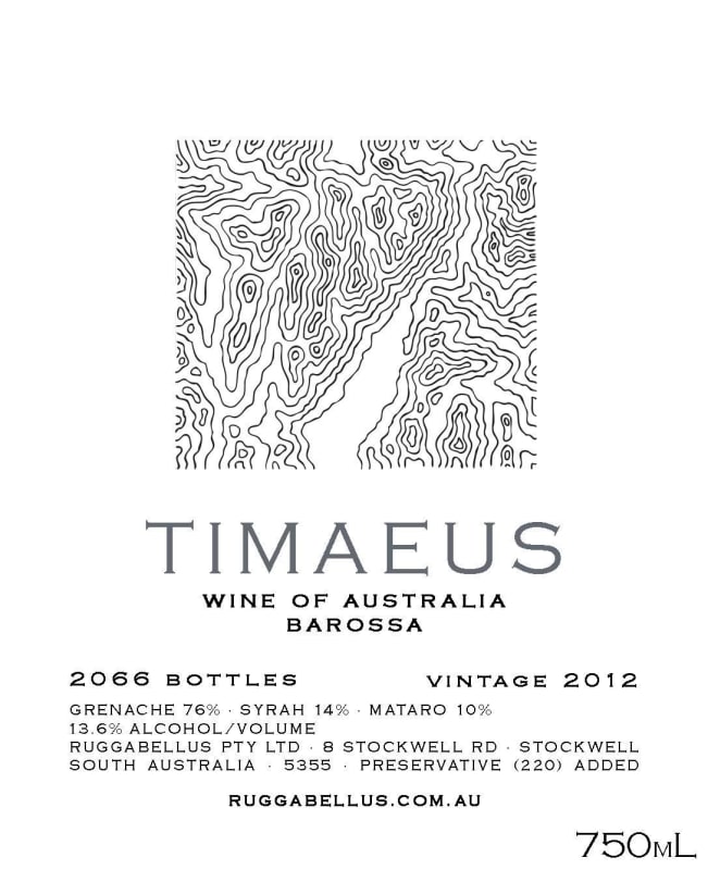 Ruggabellus Timaeus 2012 Front Label