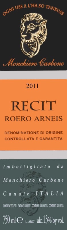 Monchiero Carbone Roero Arneis 2011 Front Label