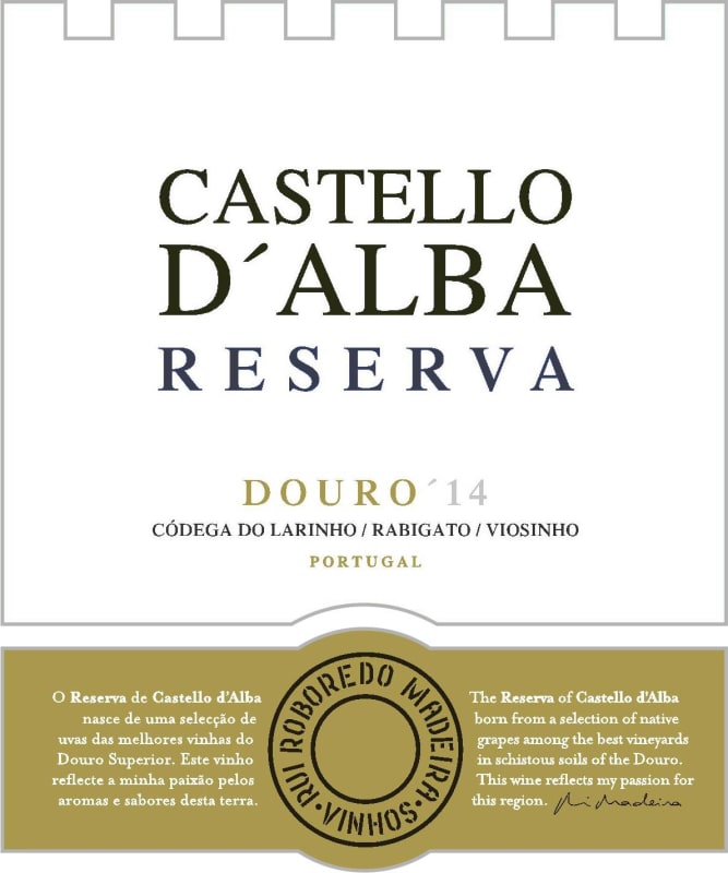 Rui Roboredo Madeira Castello d'Alba Branco Reserva 2014 Front Label
