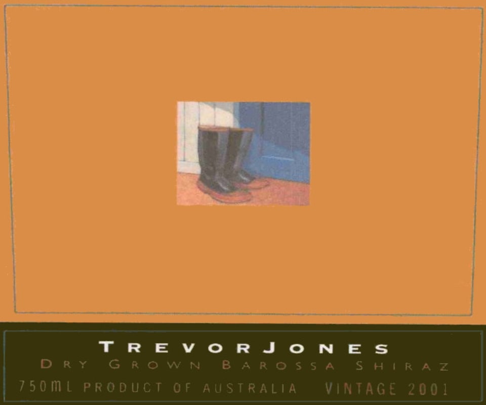 Trevor Jones Dry Grown Shiraz 2001 Front Label