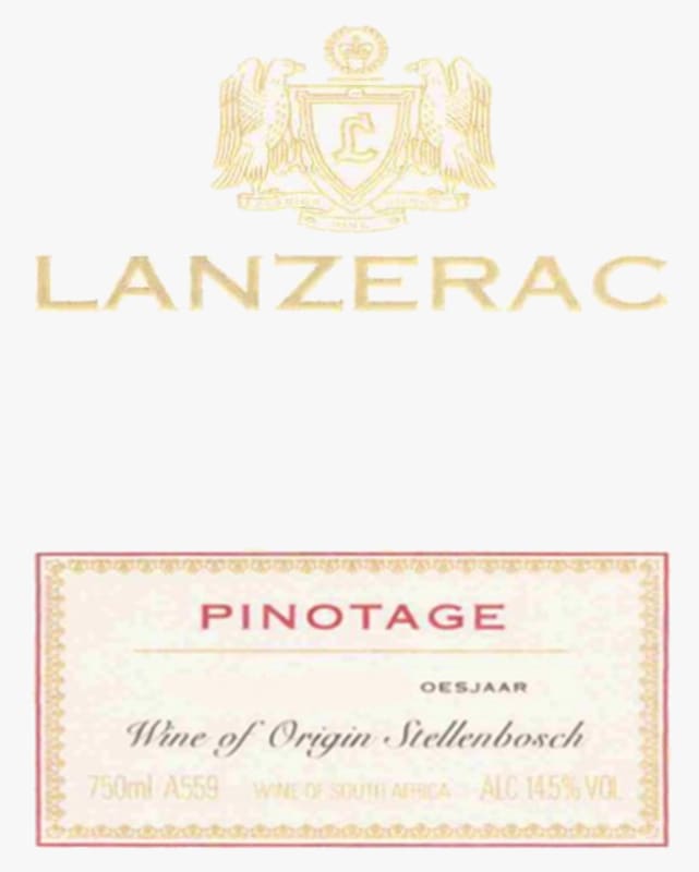Lanzerac Pinotage 2010 Front Label