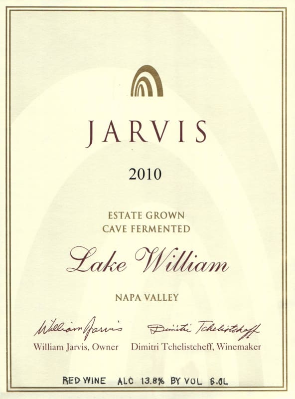 Jarvis Lake William 2010 Front Label