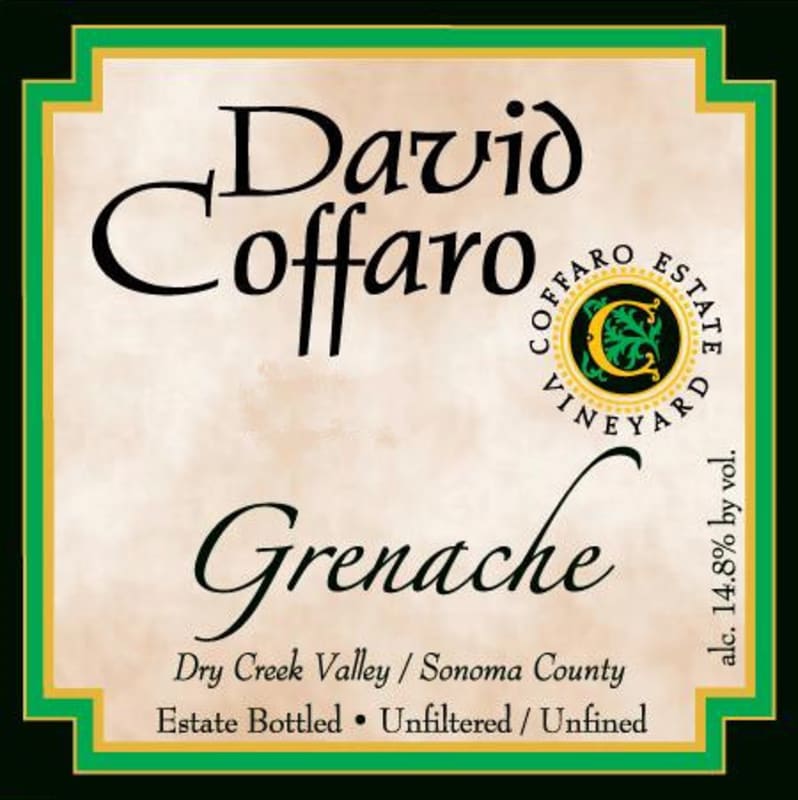 David Coffaro Estate Vineyard Grenache 2016 Front Label
