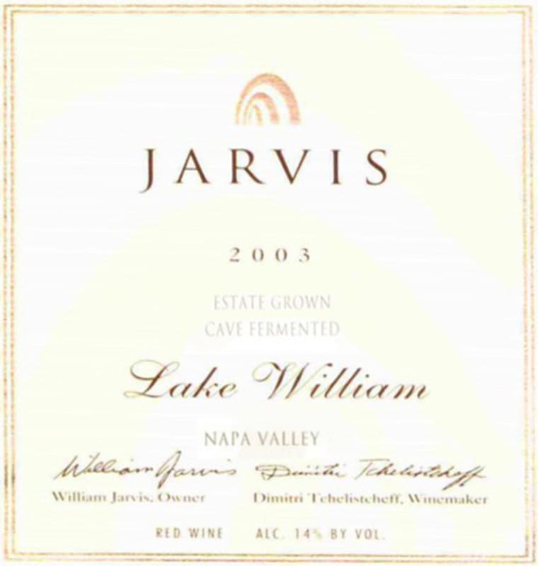 Jarvis Lake William 2003 Front Label