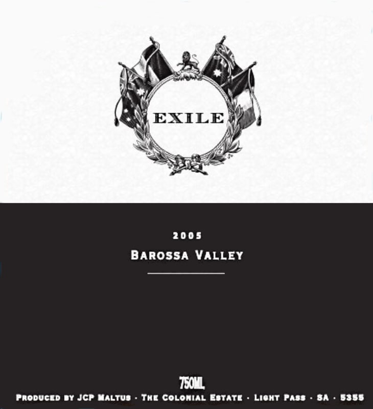 The Colonial Estate Exile Shiraz 2005 Front Label