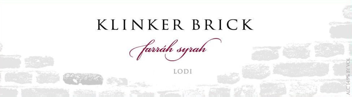 Klinker Brick Lodi Farrah Syrah 2011 Front Label