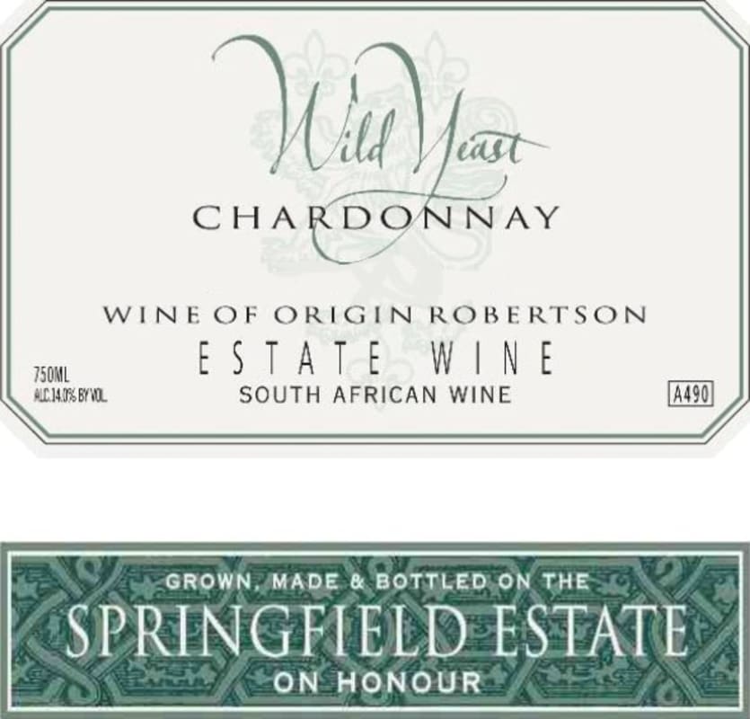 Springfield Estate Wild Yeast Chardonnay 2013 Front Label