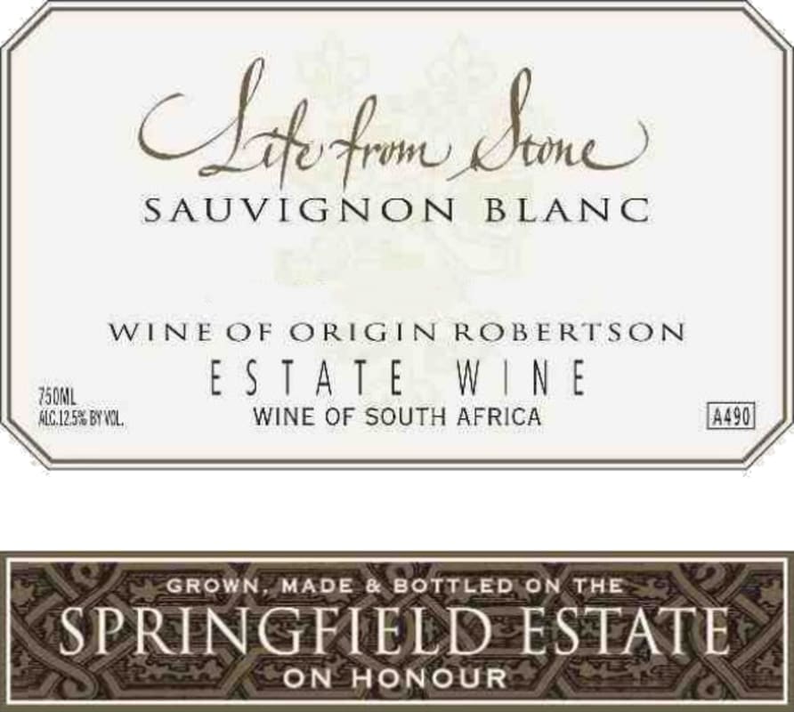 Springfield Estate Life From Stone Sauvignon Blanc 2014 Front Label