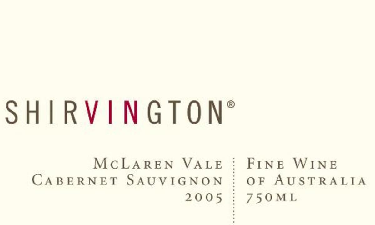 Shirvington Cabernet Sauvignon 2005 Front Label