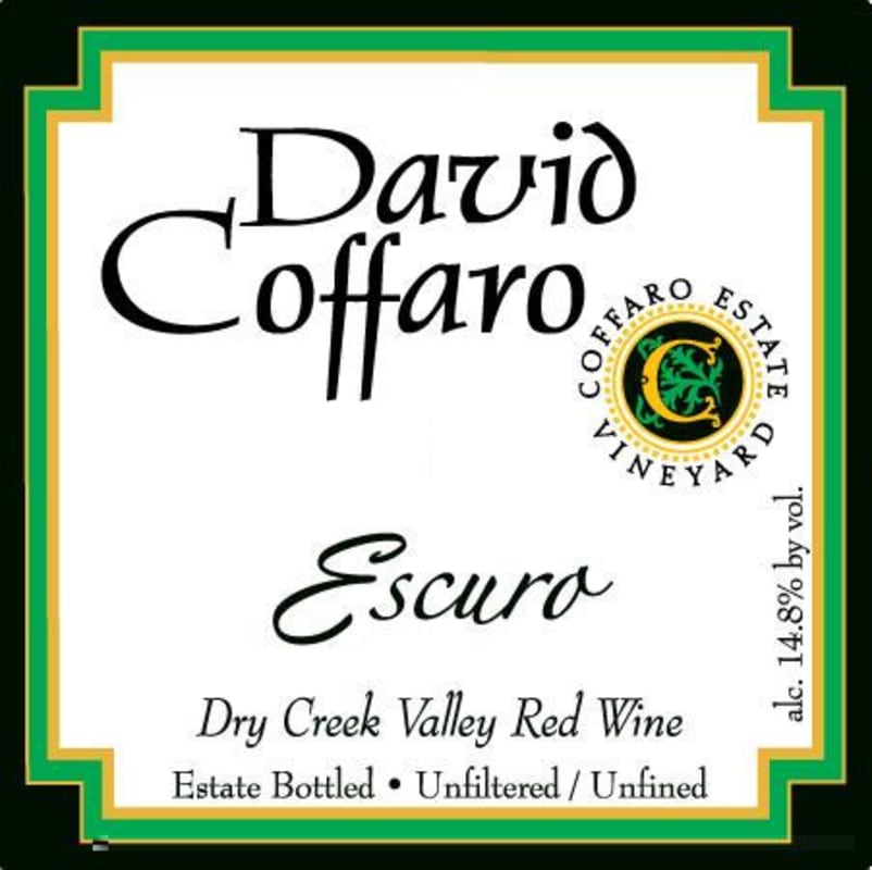 David Coffaro Estate Vineyard Escuro Red 2015 Front Label