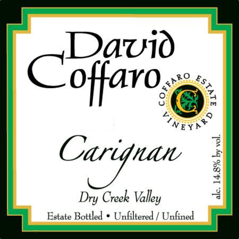 David Coffaro Estate Vineyard Carignan 2013 Front Label
