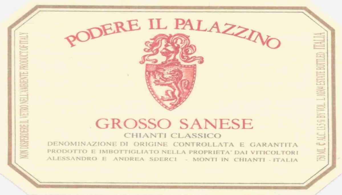 Podere Il Palazzino Chianti Classico Grosso Sanese 2000 Front Label