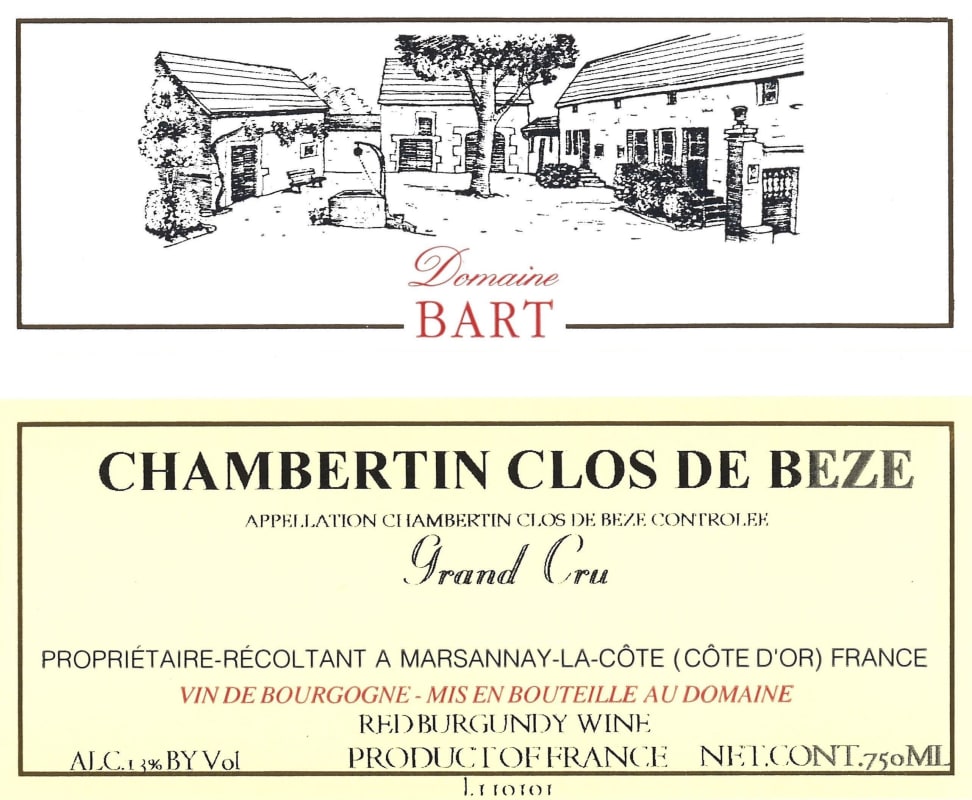 Andre Bart Chambertin Clos de Beze Grand Cru 2014 Front Label