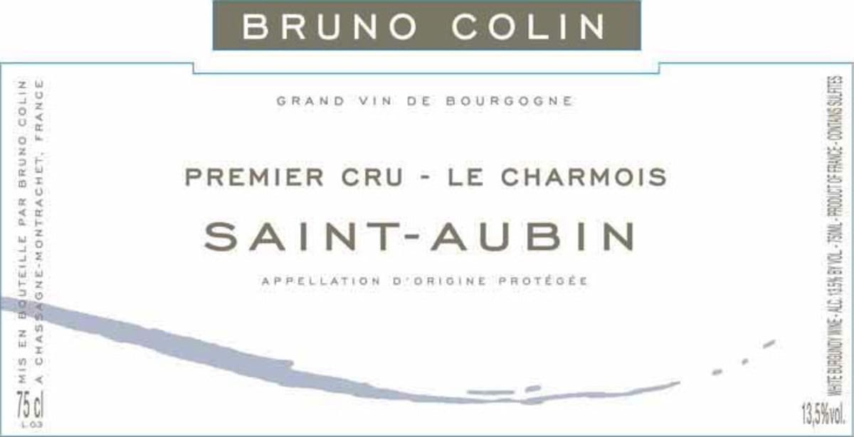 Bruno Colin Saint Aubin Le Charmois Premier Cru 2012 Front Label