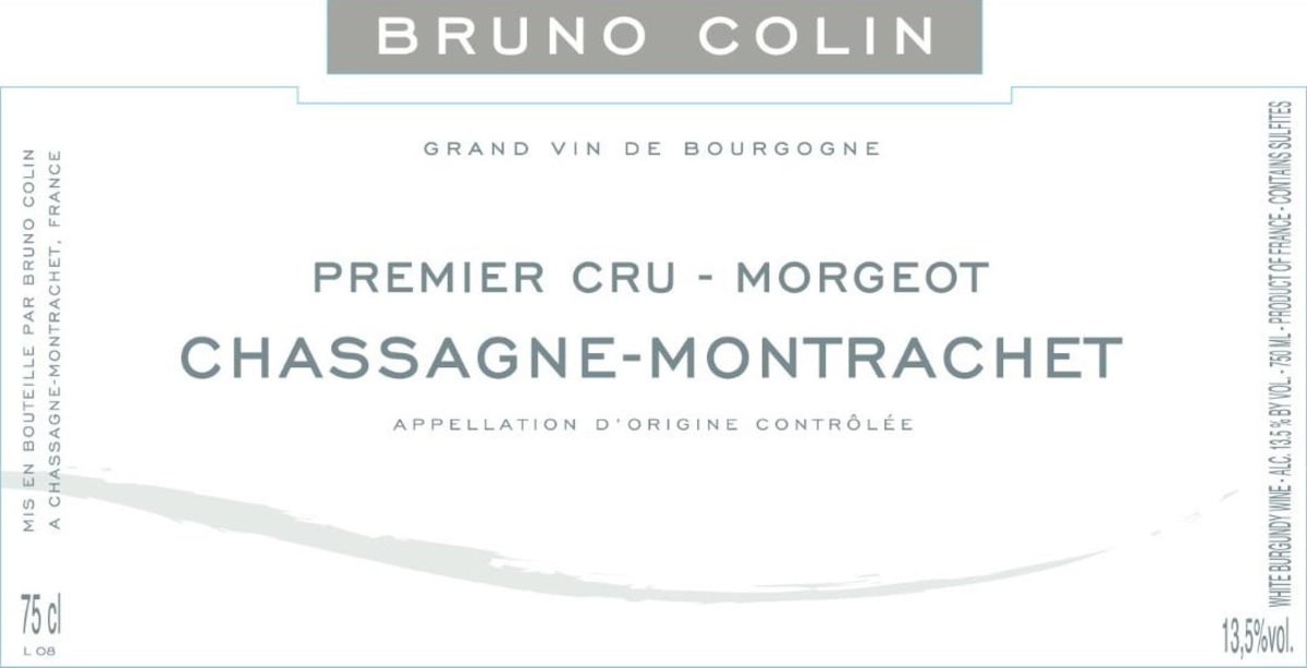 Bruno Colin Chassagne-Montrachet Morgeot Premier Cru 2013 Front Label
