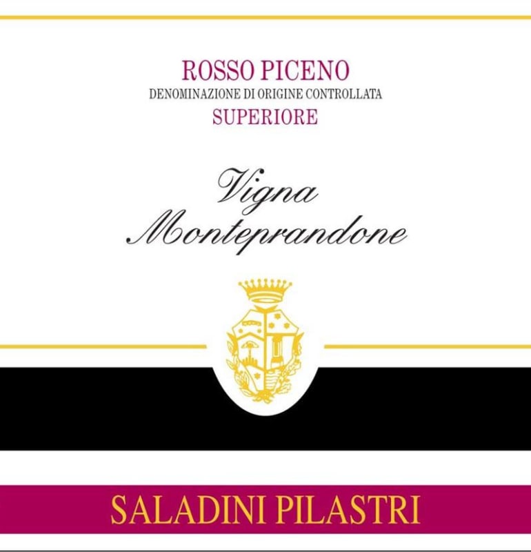 Saladini Pilastri Rosso Piceno Vigna Monteprandone Superiore 2012 Front Label