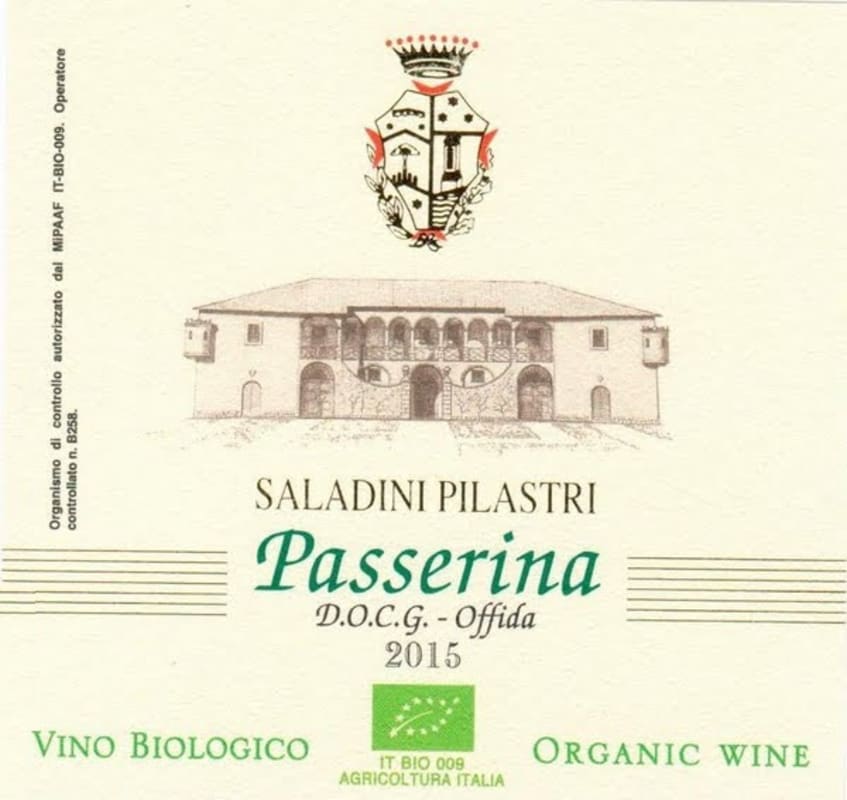 Saladini Pilastri Offida Passerina 2015 Front Label