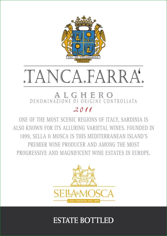 Sella & Mosca Tanca Farra 2011 Front Label