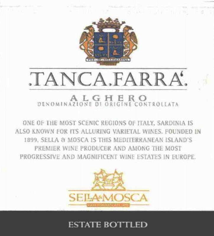 Sella & Mosca Tanca Farra 2004 Front Label
