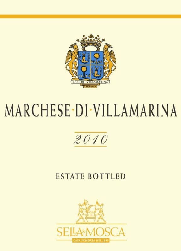 Sella & Mosca Marchese di Villamarina 2010 Front Label
