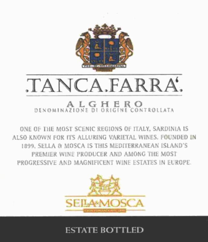 Sella & Mosca Tanca Farra 2010 Front Label