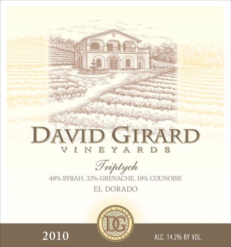 David Girard Triptych Red 2010 Front Label