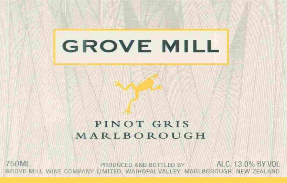 Grove Mill Pinot Gris 2005 Front Label