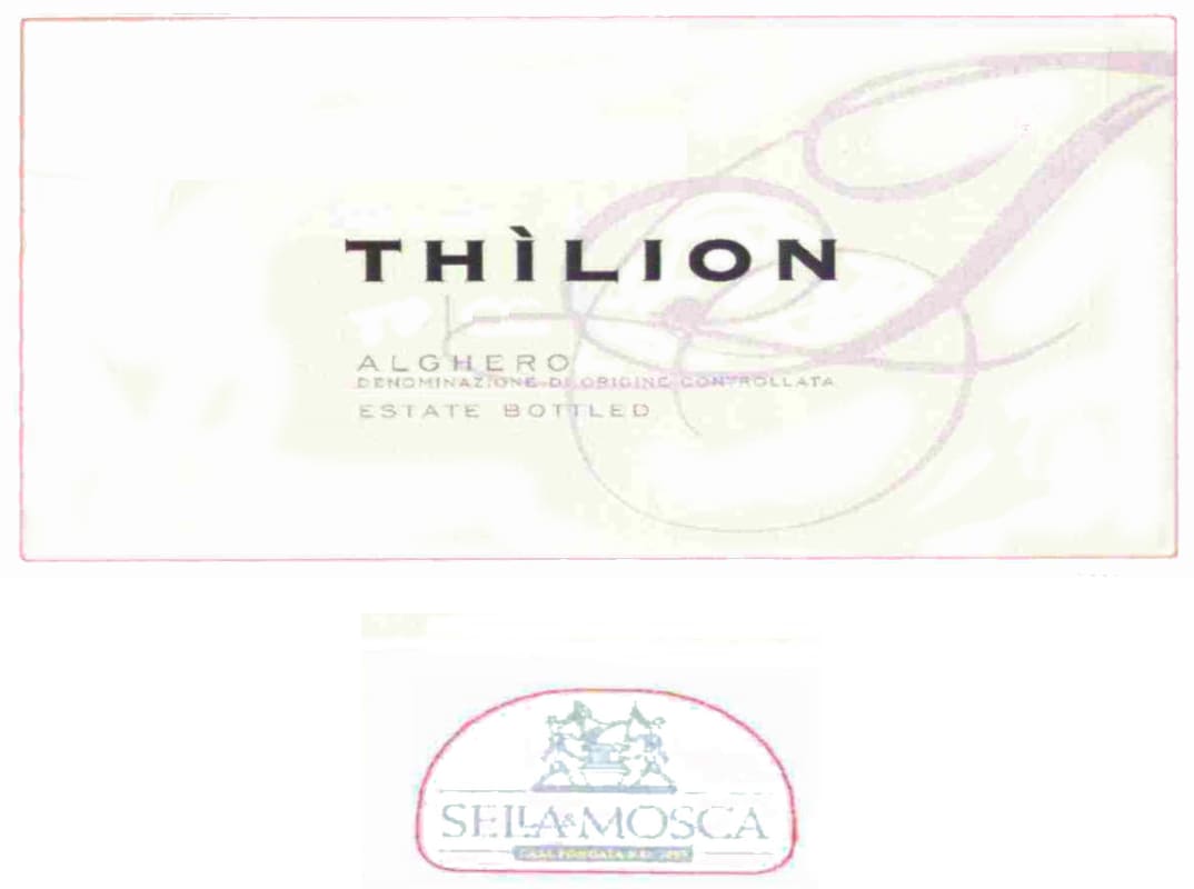 Sella & Mosca Thilion Alghero 2010 Front Label