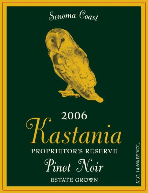 Kastania Vineyards Proprietors Reserve Estate Pinot Noir 2006 Front Label