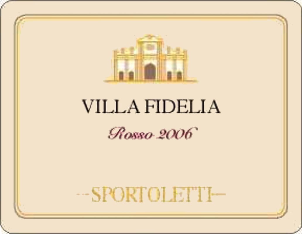Sportoletti Villa Fidelia Rosso 2006 Front Label