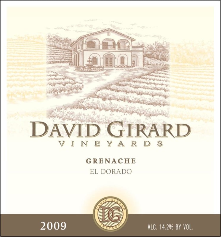 David Girard Grenache 2009 Front Label