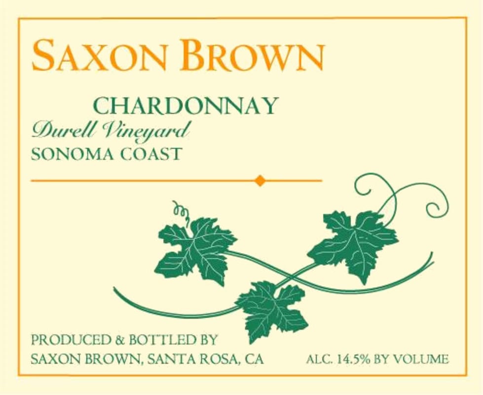 Saxon Brown Durell Vineyard Chardonnay 2012 Front Label