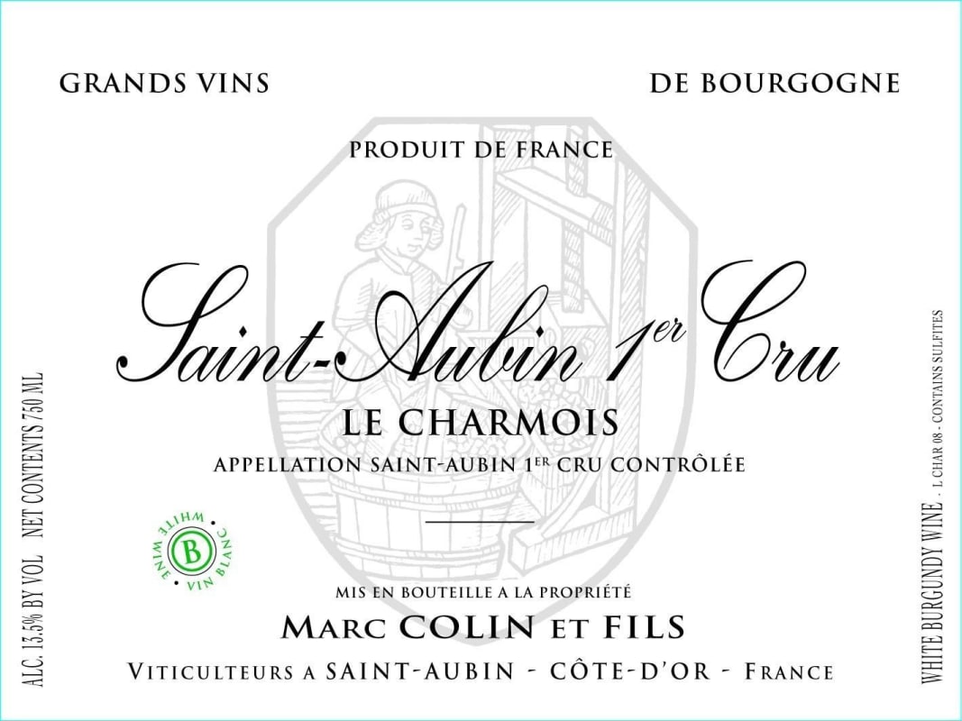 Marc Colin Saint Aubin Les Charmois Premier Cru 2013 Front Label