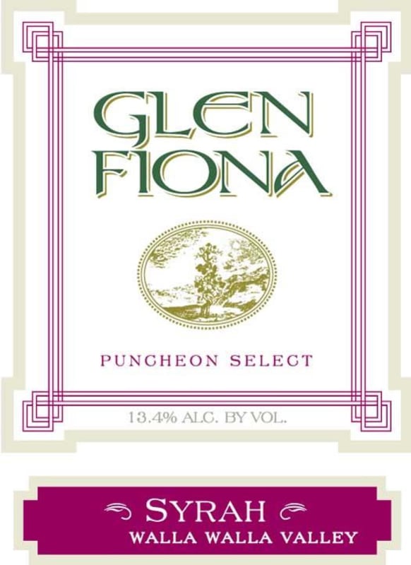 Glen Fiona Walla Walla Valley Syrah 2011 Front Label