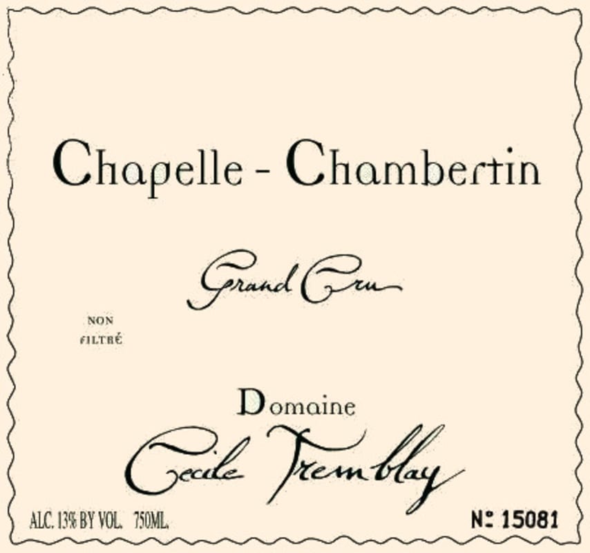 Domaine Cecile Tremblay Chapelle-Chambertin Grand Cru 2014 Front Label