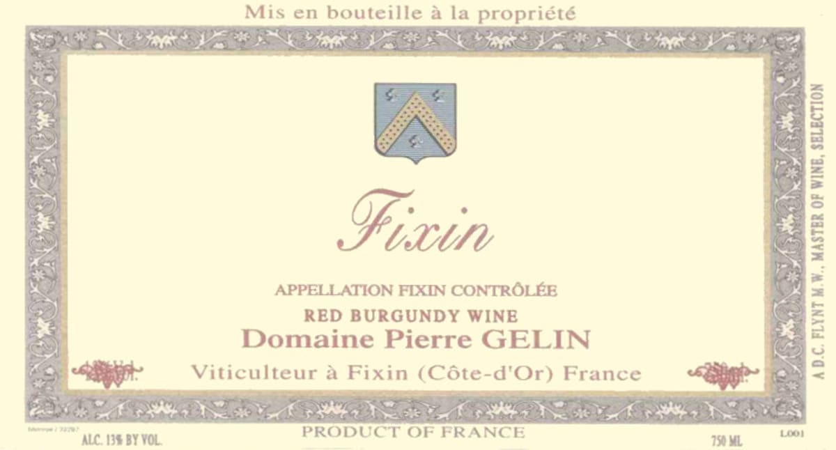 Pierre Gelin Fixin 2010 Front Label