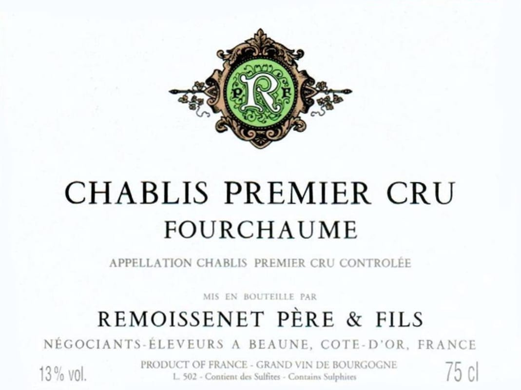 Remoissenet Chablis Fourchaume Premier Cru 2014 Front Label