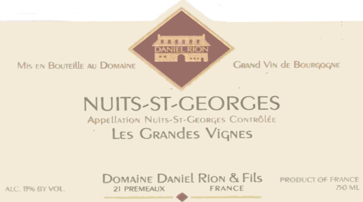 Domaine Daniel Rion & Fils Nuits-Saint-Georges Les Grandes Vignes 2007 Front Label
