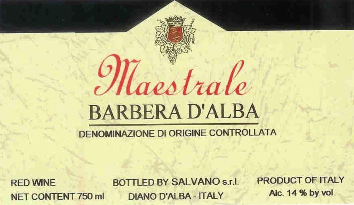 Champagne Clergeot Barbera d'Alba Maestrale 2007 Front Label